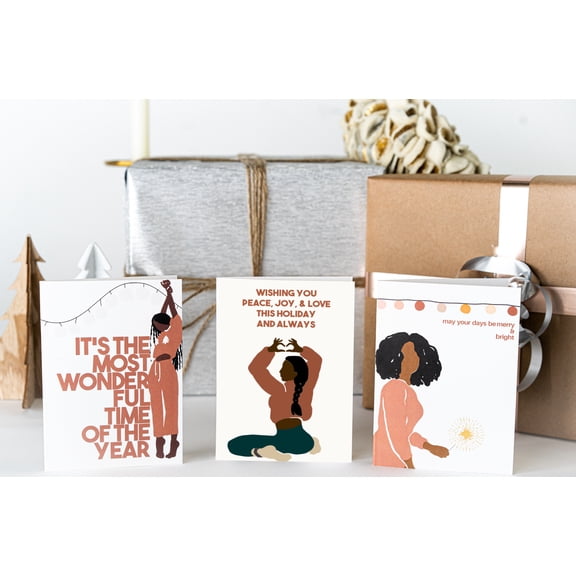 Kindred Paper, Dreaming of a Melanated Holiday - Boxed Greeting Card Set