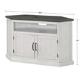 thumbnail image 4 of Bowery Hill Rustic Corner 50" Wood TV Stand in White Stand with Grey Top, 4 of 7
