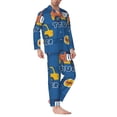 thumbnail image 2 of Picia Construction Vehicles Pattern Men’s Long-Sleeve Sleepwear Set - Soft 2-Piece Loungewear with Pockets, Comfy PJs for Relaxing Nights-Large, 2 of 7