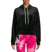 No Boundaries Juniors' Cropped Velour Hoodie