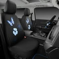 thumbnail image 2 of Blue Butterfly Car Seat Covers Full Set, Embroidered Flower Waterproof Car Floor Mats Carpet, Butterflies Steering Wheel Cover for Universal Car Accessories Interior Sets (Black and Blue), 2 of 17