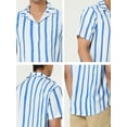 thumbnail image 6 of Lars Amadeus Men's Summer Striped Short Sleeves Beach Hawaiian Shirt, 6 of 6
