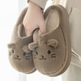 thumbnail image 4 of Dakaela Cute Platform Slippers for Women Cat Fuzzy Plush House Shoes Fleece Lined Bedroom Slip on Slides, 4 of 9