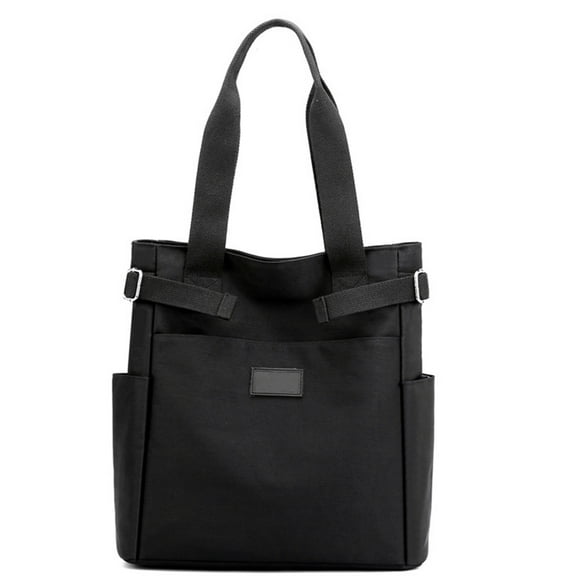 Innerwin Ladies Handbag Large Capacity Tote Bag Top Handle Nylon Shoulder Bags Multi Pockets Women Waterproof Laptop Fashion Zipper Black