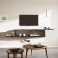 thumbnail image 3 of Floating TV Stand, 55" Floating TV Shelf with Storage, Floating Entertainment Center Wall Shelf for Living Room, Floating Shelf for Under TV, Bedroom, Walnu, 3 of 14
