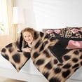 thumbnail image 4 of Erosebridal Abstract Cheetah Pattern 7pcs Bedding Comforter Set For Kids,Classic Leopard Print Letter N Monogram Queen Bedding Sets,Black Reversible, 4 of 7