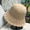thumbnail image 2 of CoCopeaunts Reversible Bucket Hat for Women Hand Crocheted Wool Solid Color Knit Hat Winter Wave Small Brim Ladies Fisherman Hat, 2 of 8