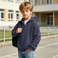 thumbnail image 3 of Boys Hoodies Casual Quarter Zip Waffle Sweatshirts Long Sleeve Hooded Pullover Tops Kids Teen Boy Fashion Shirts Fall Winter Hoodie Back to School Clothes 3-14 Years, 3 of 10