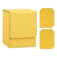 thumbnail image 4 of Bunblic Card Deck Box Container Trading Cards Case Display PU Leather Card Organizer yellow, 4 of 8