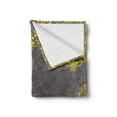 thumbnail image 2 of Grey and Yellow Soft Flannel Fleece Throw Blanket, Traditional Victorian Style Abstract Backdrop Floral Frame Image, Cozy Plush for Indoor and Outdoor Use, 70" x 90", Grey Yellow, by Ambesonne, 2 of 6