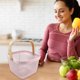 thumbnail image 4 of Scandinavian Iron Basket Portable Storage Basket Wooden Handle Fruit And Vegetable Basket Household Hollowed Out Storage Basket Deals Of The Day Clearance, 4 of 9