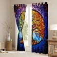 thumbnail image 3 of Homewish Tree Of Life Black Out Curtains,Modern Aesthetic Art Curtains Pack of 2 (42x63 Each),Retro Bohemain Style Bedroom Curtains For Men Women,Luxury Bedroom Decor, 3 of 6