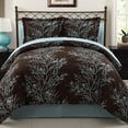 thumbnail image 2 of VCNY Home Leaf 8-Piece Blue/Chocolate Branch Reversible Bed in a Bag, King, Adult, Unisex, 2 of 9