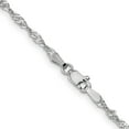 thumbnail image 2 of Auriga Fine Jewelry 14K White Gold 1.9mm Singapore Chain Bracelet 8 inch for Women, 2 of 5