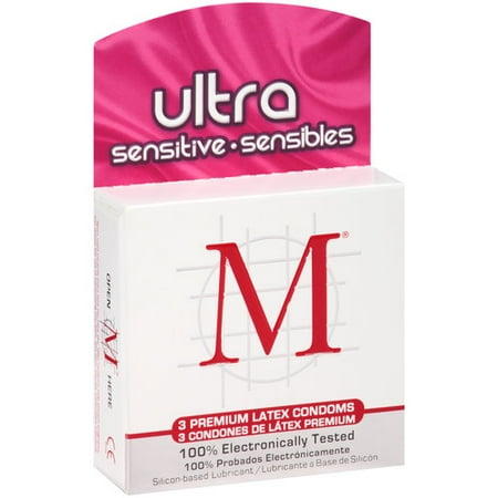 M Ultra Sensitive Latex Condoms, 3 count
