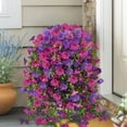 thumbnail image 7 of 12PCS Artificial Hanging Plants Outdoors Fuchsia Fake Baskets with Petunias Porch Balcony Garden Decor, 7 of 7