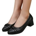 thumbnail image 3 of HSMQHJWE Low Heel Pump Shoes Women's Closed Toe Dressy Pump Formal Block Heeld Shoes for Party Wedding Leatherï¼Black,8), 3 of 6