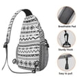 thumbnail image 4 of Hippie Tribal Style Sling Backpack Lightweight Crossbody Bag for Travel, Vintage Ink Pattern Shoulder Daypack, 4 of 6