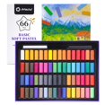 thumbnail image 1 of Artecho 66 Piezas Pasteles Suaves 64 Colores Incluyendo 4 Colores Fluorescentes Tiza Cuadrada Blanca y Negra Extra Libre para Dibujar Mezclar Capas Sombrear Pasteles Suministros de Arte, 1 of 7