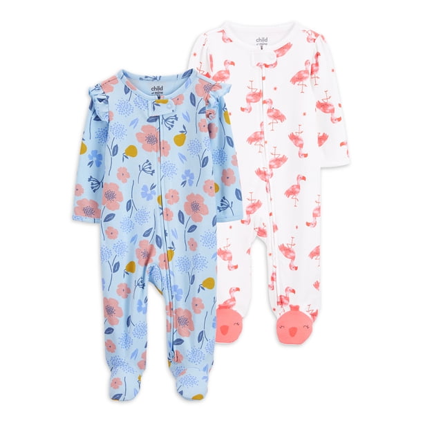 Carter's Child of Mine Newborn Baby Girl Interlock Sleep 'N Play Zipper