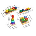 thumbnail image 3 of Dowmoo Educational Geometric Five Columns Toy Set, 48Pcs For Preschool Learning, Fine Motor Skills Development For Toddlers Ages 2+, 3 of 9