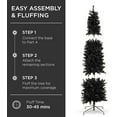 thumbnail image 4 of Black Artificial Holiday Christmas Pencil Tree for Home, Office, Party Decoration Tips, Metal Hinges & Base, 4 of 10