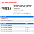 thumbnail image 2 of Fuel Injector O-Ring Kit - Compatible with 1985 - 1997, 2002 - 2005 Ford Thunderbird 1986 1987 1988 1989 1990 1991 1992 1993 1994 1995 1996 2003 2004, 2 of 2