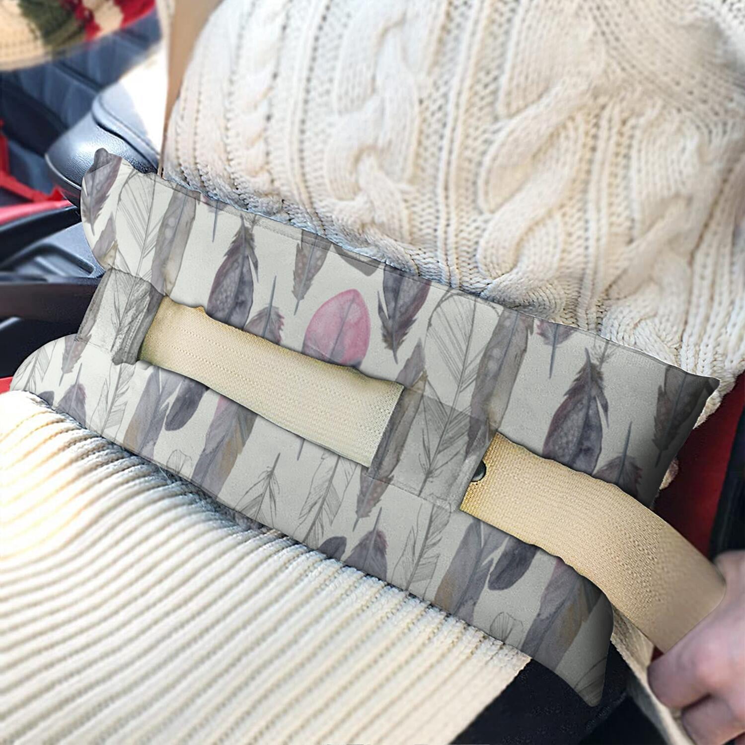 Mastectomy Comfort Pillow Seatbelt Cushion with Velcro Straps for Easy Adjustment (Sketch Style)
