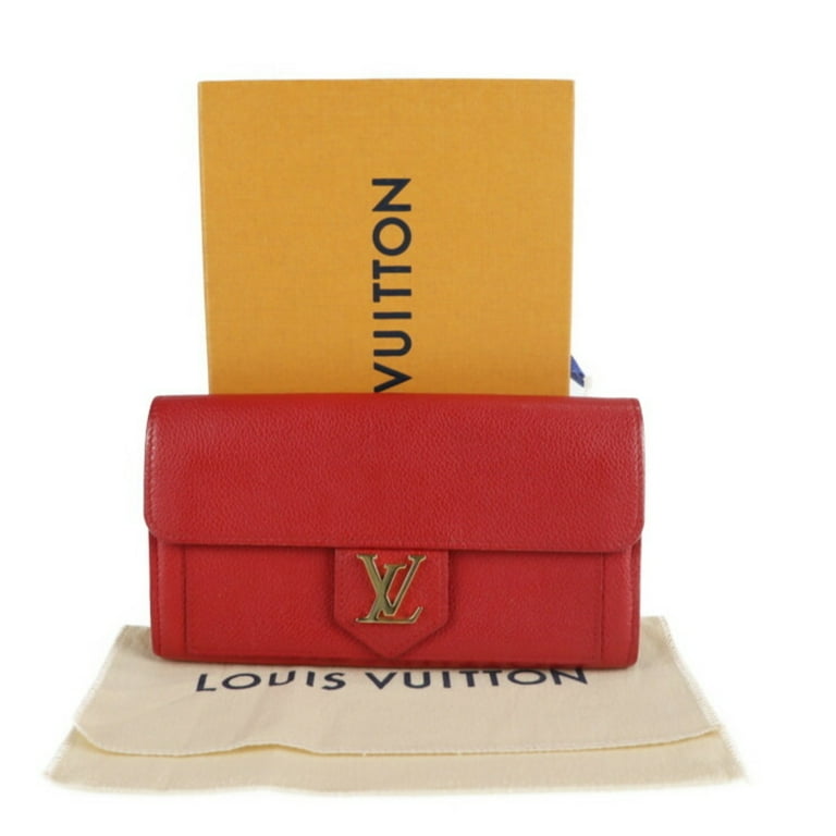 Authenticated Used LOUIS VUITTON Louis Vuitton Portefeuille Lock Me Long  Wallet M61277 Leather Ruby 