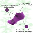 thumbnail image 3 of Women's Bamboo Rayon Athletic Ankle Socks - Purple - 4 Pairs, Size 4-9, 3 of 3