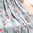 thumbnail image 3 of Light Blue Christmas Snowman and Tree Pattern Blanket,Comfortable Soft Flannel Throw Blanket,All Season,Warm Lightweight Blankets for Sofa Bed Couch Living Room Chair,30"x40", 3 of 4