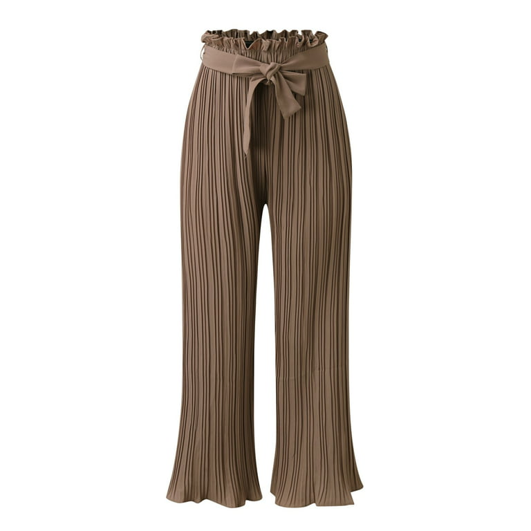 ketyyh-chn99 Dress Pants Women Elastic Waist Cotton Medium Twill Pants