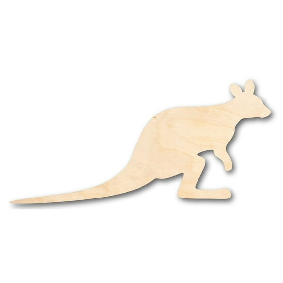 Unfinished Wood Wallaby Shape - Australia - Animal - Craft - up to 46" DIY 5" / 1/4"