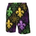 thumbnail image 5 of Disketp Men'S Swim Trunks Hawaiian Breathable Surf Beach Swimsuits Mesh Lining Beach Shorts With Pockets-Mardi Gras1, 5 of 9