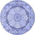 thumbnail image 1 of Ahgly Company Machine Washable Indoor Round Medallion Blue Traditional Area Rugs, 3' Round, 1 of 4