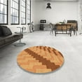thumbnail image 4 of Ahgly Company Machine Washable Indoor Square Transitional Beer Orange Area Rugs, 4' Square, 4 of 7