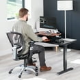 thumbnail image 3 of VIVO Dark Walnut 26" Height Adjustable Standing Desk Monitor Riser, Black Frame, 3 of 9