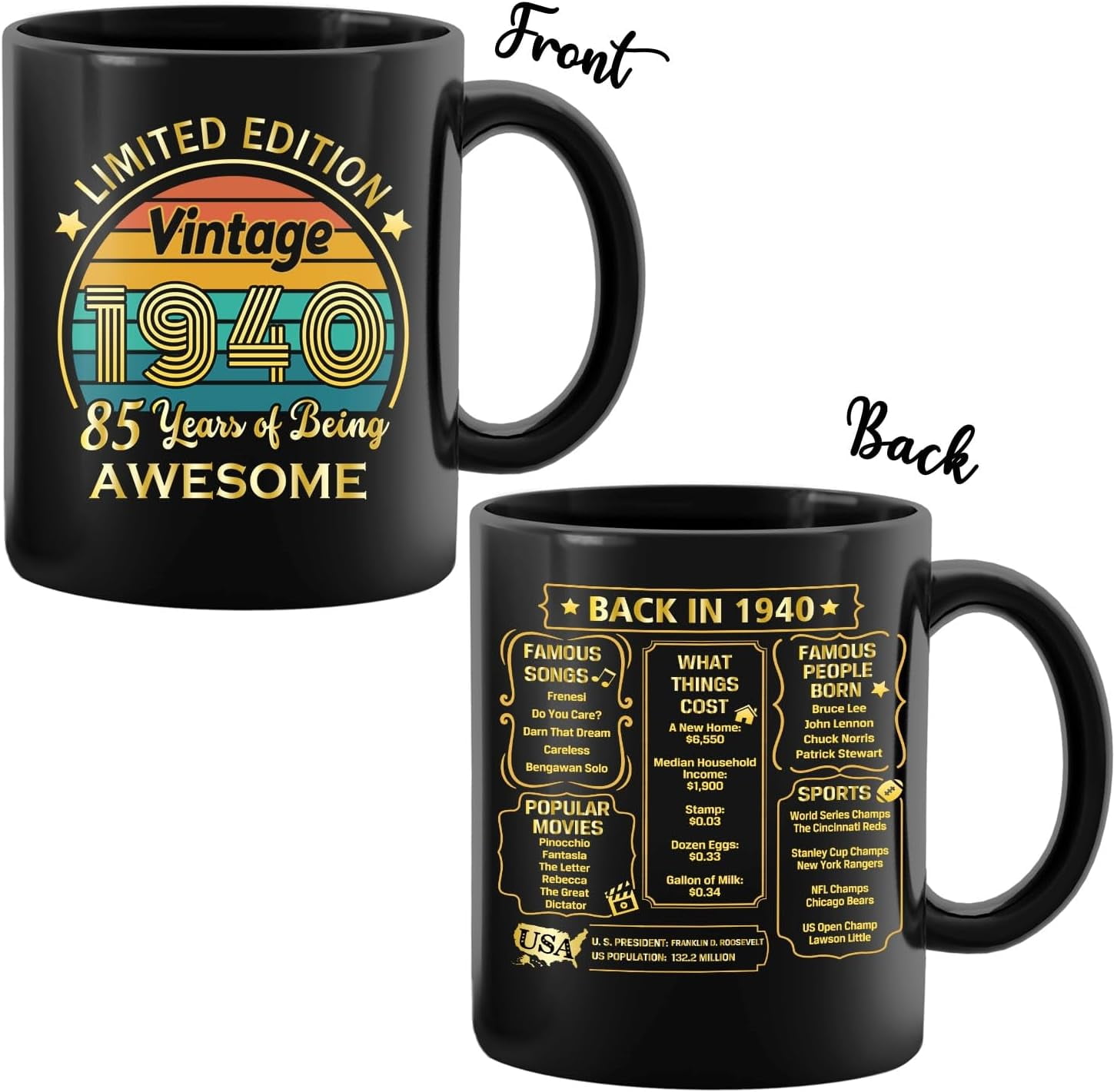 75th Birthday Coffee Mug Gifts for Men and Women - Vintage 1950 Best Gifts  for Her, Him, Mom, Dad, Grandma, Grandpa Mug 15oz - Walmart.com
