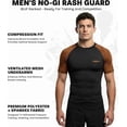 thumbnail image 6 of Exxact Sports Men’s BJJ Rash Guard Short Sleeve, IBJJF Ranked No Gi Jiu Jitsu Compression Shirt for MMA Grappling & Training - (Black/Brown, A2XL), 6 of 7