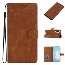 Feishell Slim Wallet Case for Samsung Galaxy A15, Premium PU Leather Solid Color Purse for Women Men, Shockproof Magnetic Clasp Flip Kickstand Card Slots Phone Case for Galaxy A15, Brown