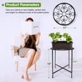 thumbnail image 2 of Weogot 15” Black Metal Round Plant Stand with Rustproof Feature for Indoor/Outdoor Use, 2 of 7