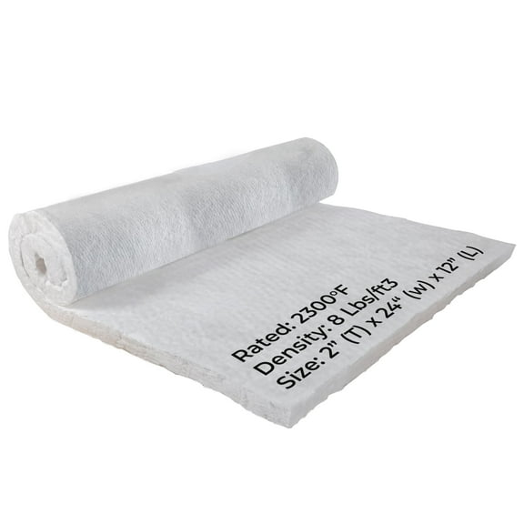 Simond Store Ceramic Fiber Insulation Blanket, Density- 8lb, 2400F, 2" x 12" x 24"