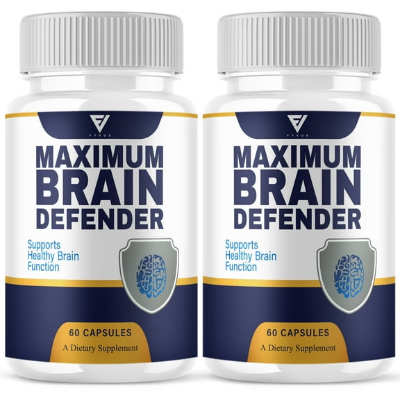 (2 Pack) Brain Defender Advanced Memory Support Supplement BrainDefender Capsules, Brain Defend Max Strength Health & Wellness Multivitamin (120 Capsules)
