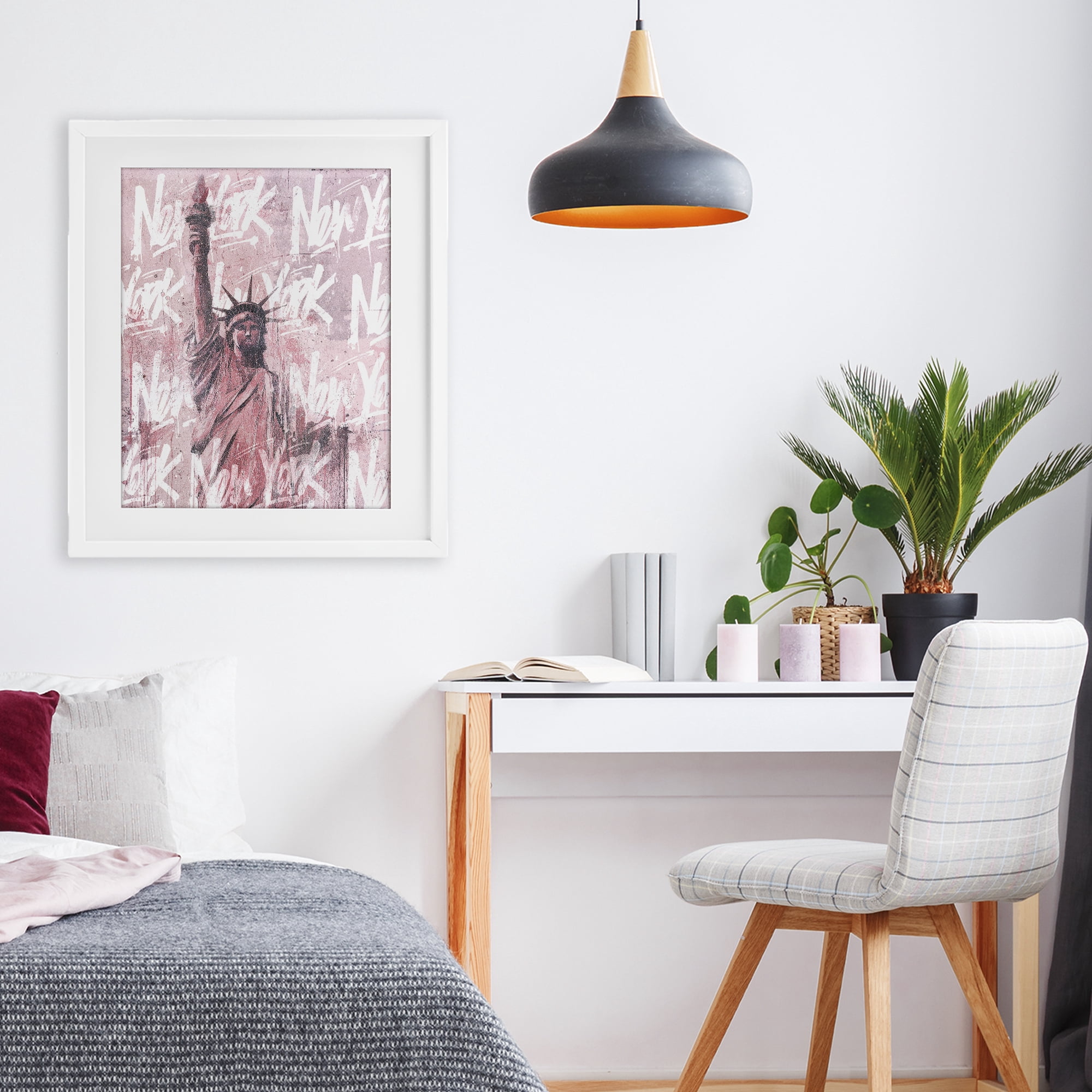 Stupell Industries Sparkle Of The City Statue White Framed Print Under Glass, design by Svetlana Aleynikova