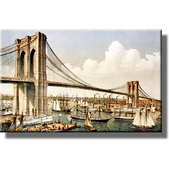 Brooklyn Suspention Bridge NYC Picture on Stretched Canvas, Wall Art Décor, Ready to Hang!