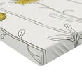 thumbnail image 2 of Ambesonne Yellow Flower Fitted Sheet 2 Pcs Set, Hand Drawn Botany, Twin XL, Pale Yellow Black, 2 of 3