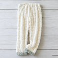 thumbnail image 2 of Fluffy Pajama Pants for Women Comfy Fuzzy Pj Bottoms with Pockets Drawstring Fleece Sleepwear Soft Winter Warm, 2 of 3