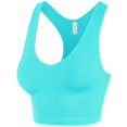 thumbnail image 2 of A2Y Women's Ribbed Seamless Workout Cropped Racerback Tank Tops Mint LXL, 2 of 3