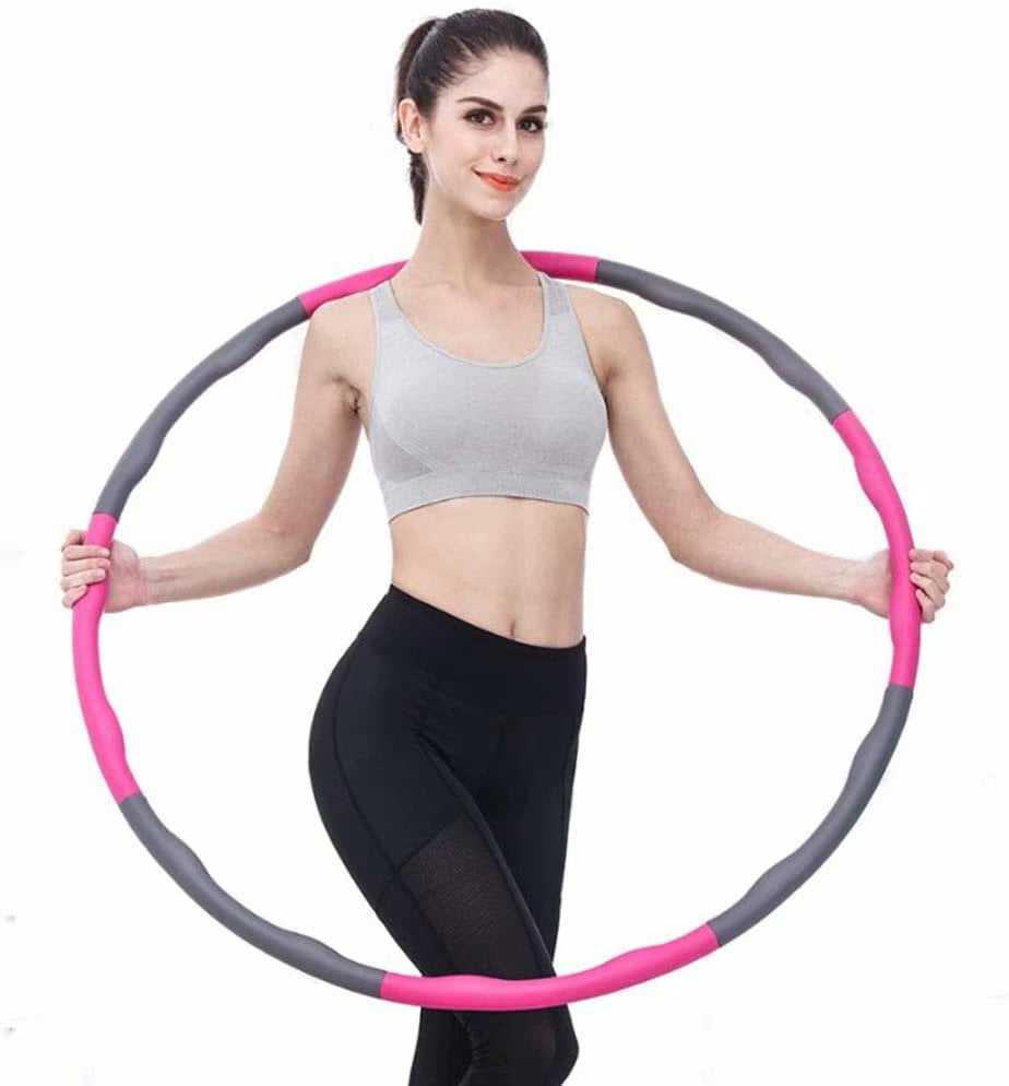 NEW HULA HOOP FITNESS EXERCISE ABS WORKOUT GYM PROFESSIONAL WEIGHTED BLUE & GREY 