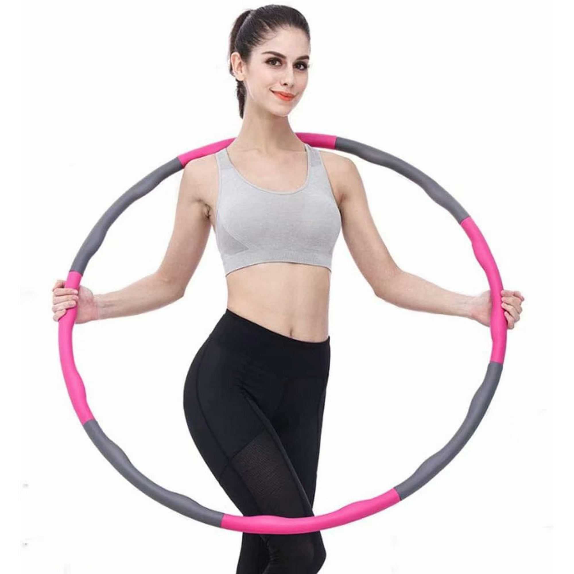 Cribun Fitness Hoop For Adults weighted Hula Fitness Hoop For Exercise workout Training 2.2lb 8 Section Detachable Design Professional Soft Exercise